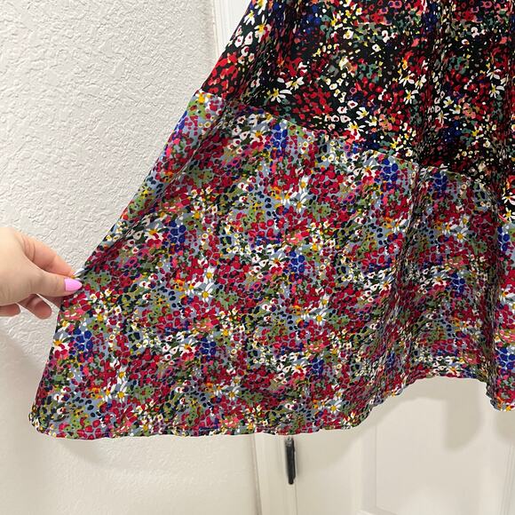 Boohoo | Mixed Floral Paneled Midi Dress Size 14 Wedding Guest Patchwork Ditsy - Picture 7 of 14